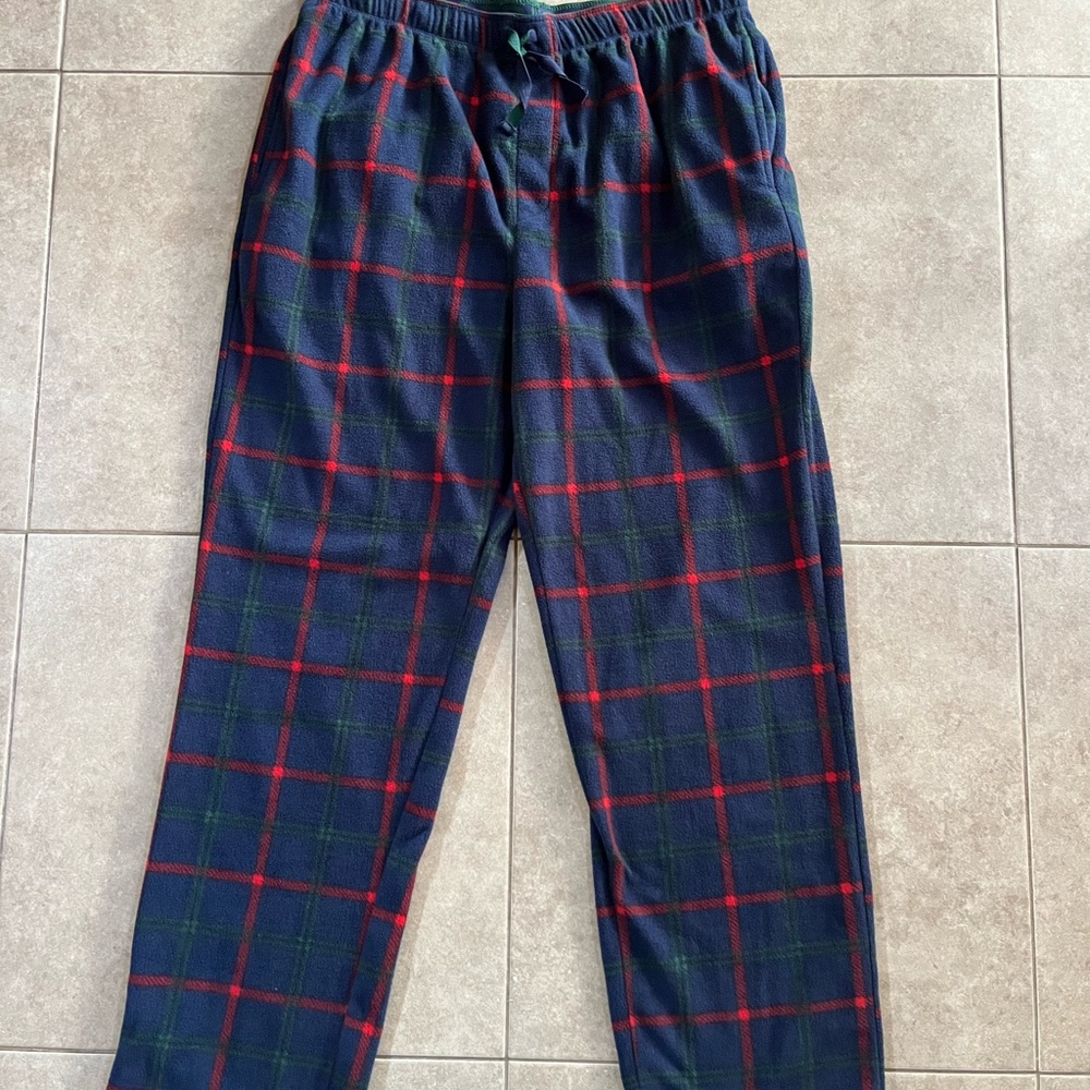 Men Sleepwear pajama pants Aeropostale Plaid Fleece Red Blue Green XL